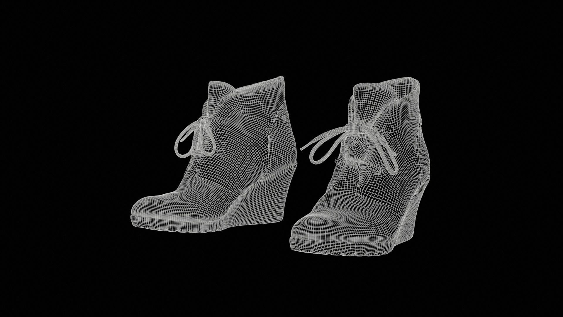 Brown Sleeve Boots Low-poly 3D model_11