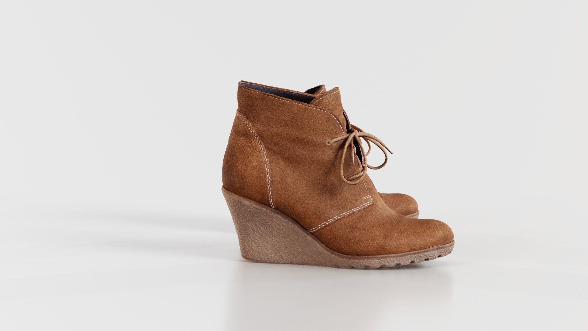 Brown Sleeve Boots Low-poly 3D model_5