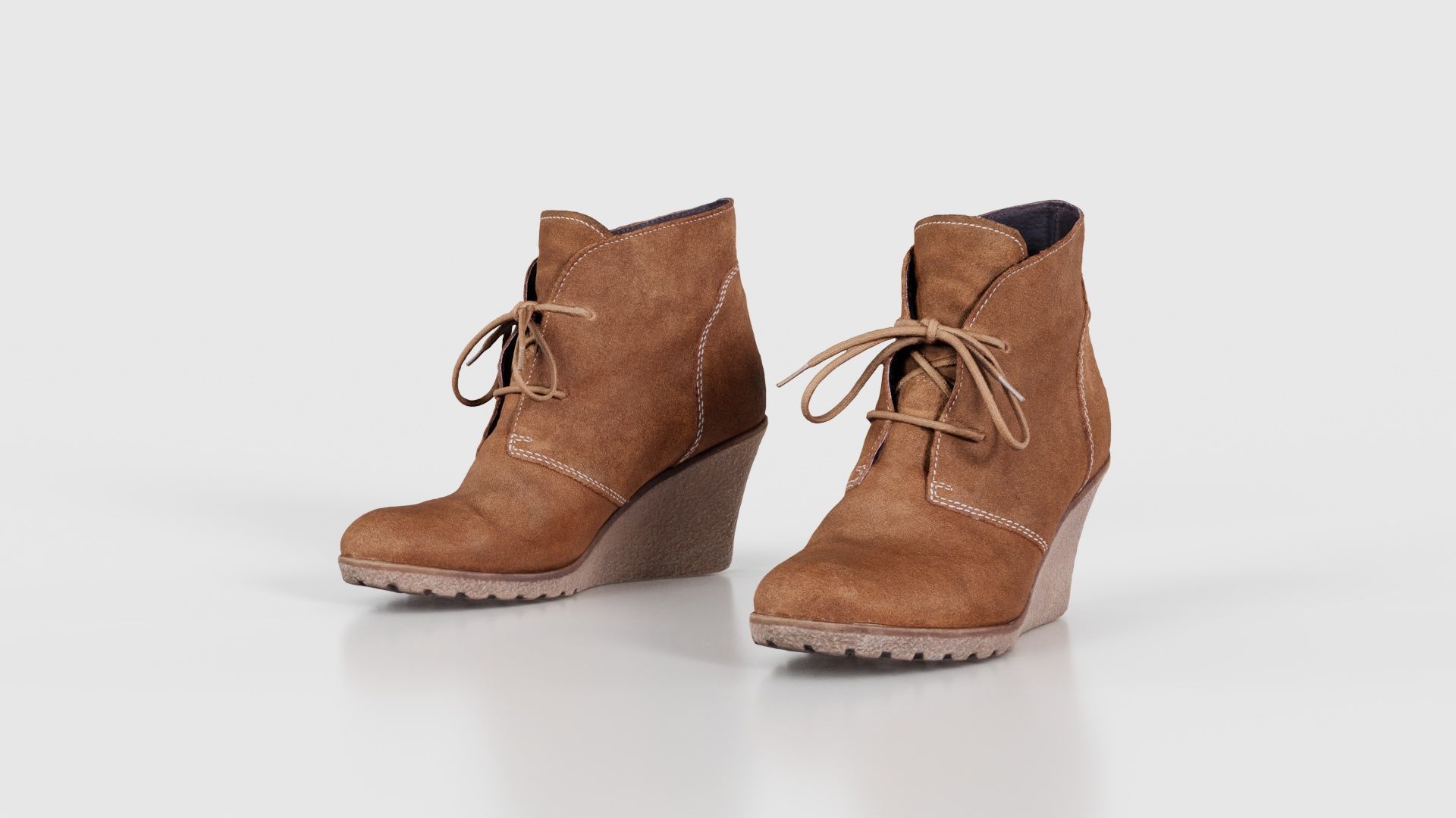 Brown Sleeve Boots Low-poly 3D model_15