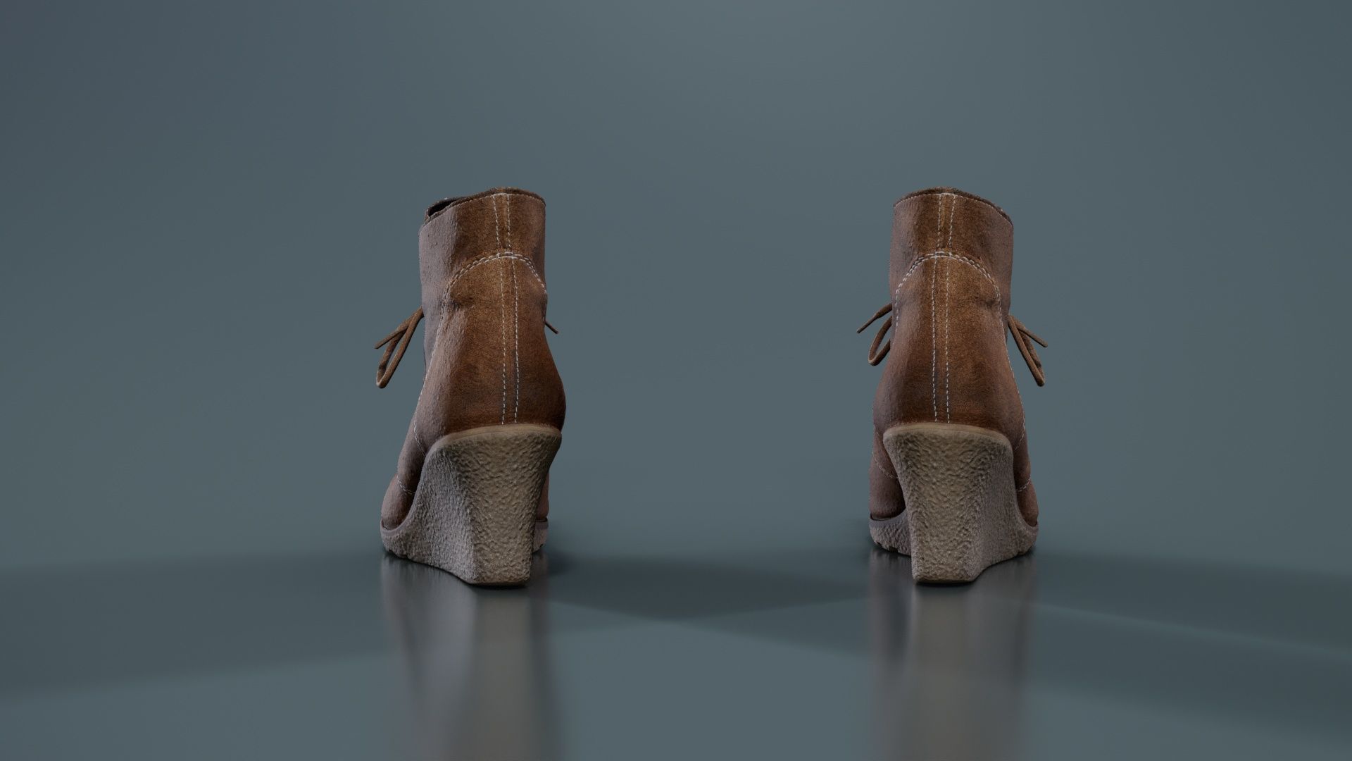 Brown Sleeve Boots Low-poly 3D model_8