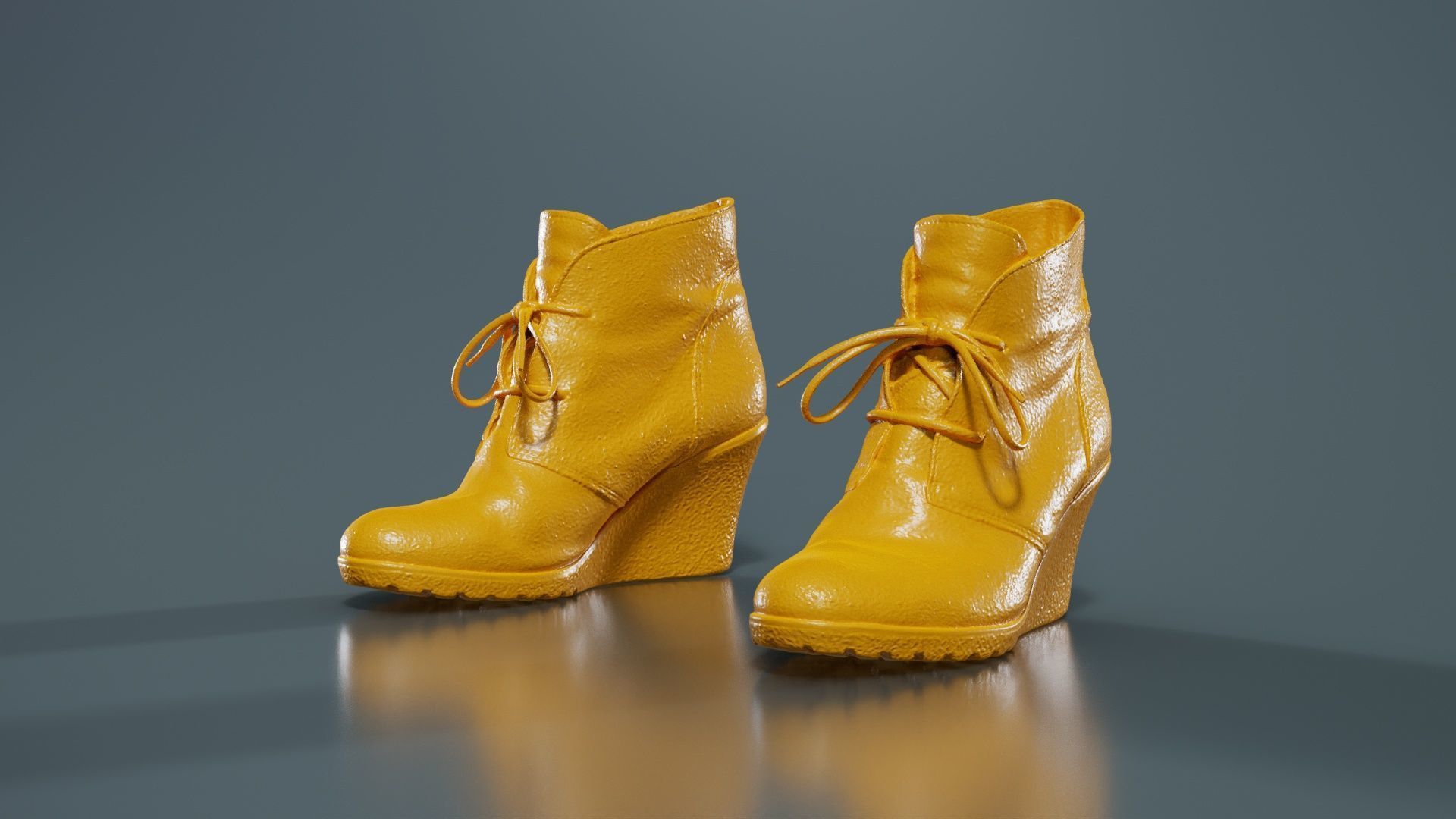 Brown Sleeve Boots Low-poly 3D model_12