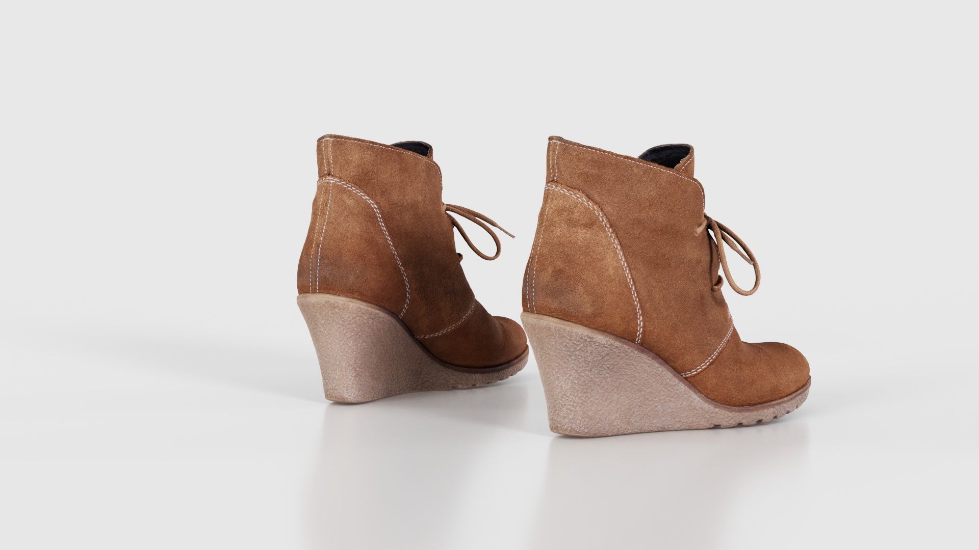 Brown Sleeve Boots Low-poly 3D model_21