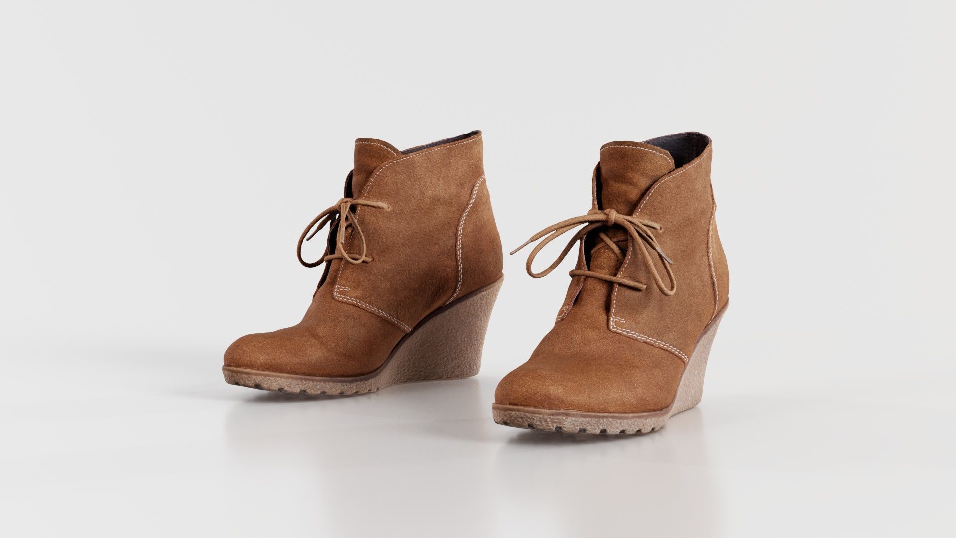 Brown Sleeve Boots Low-poly 3D model_6