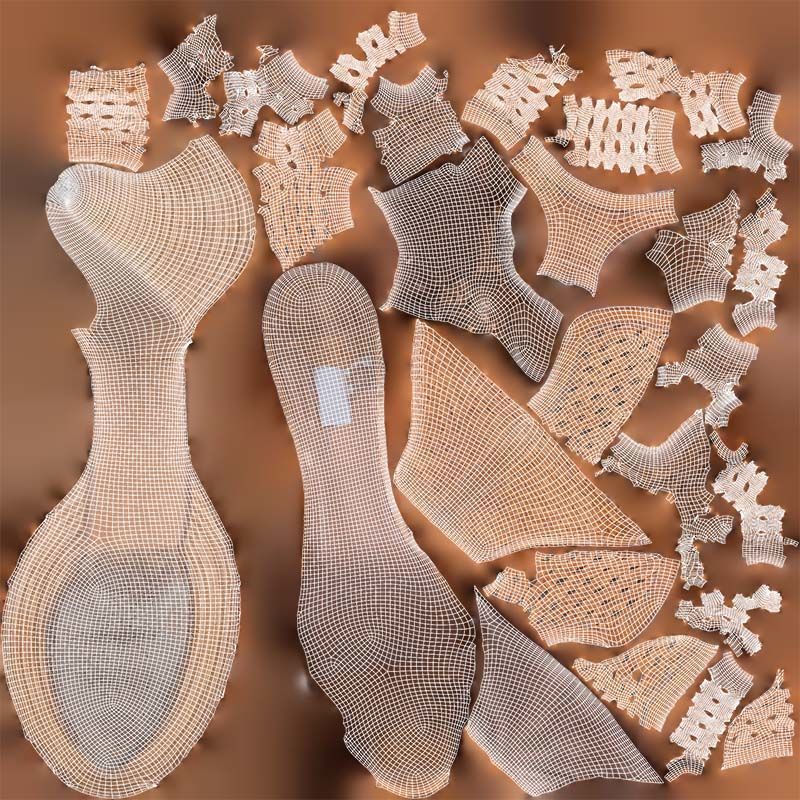 Brown Weave Pumps Low-poly 3D model_14