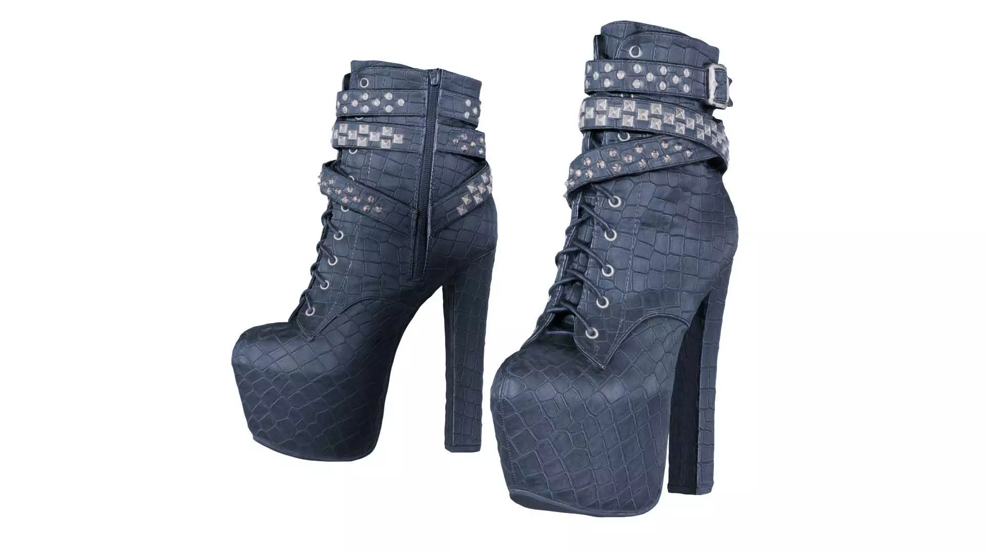 Croc Black Heels Low-poly 3D model