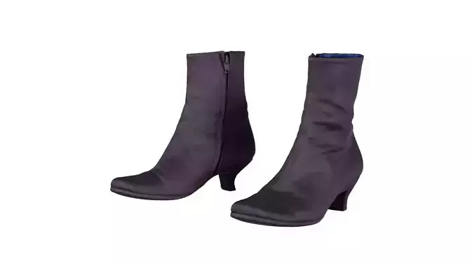 Dark Brown Leather Zipper Boots