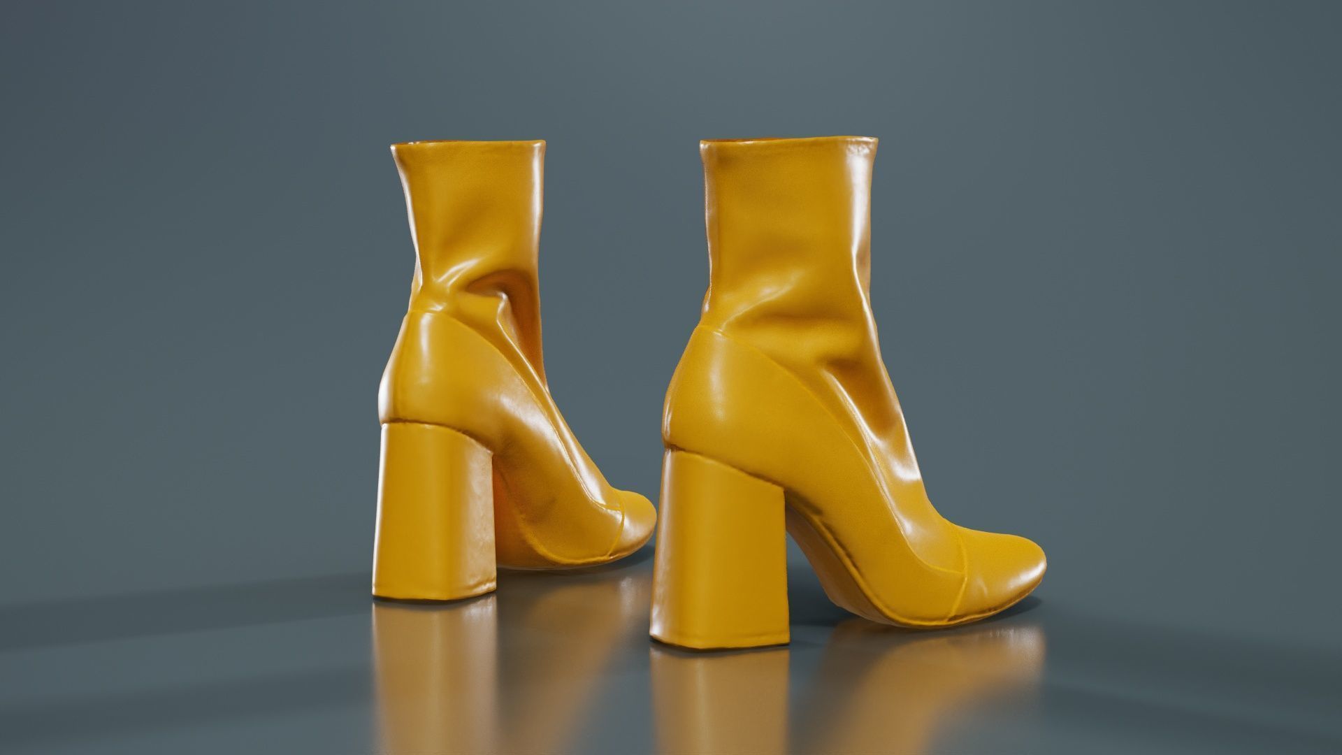 Elegant Fold Boots Low-poly 3D model_13