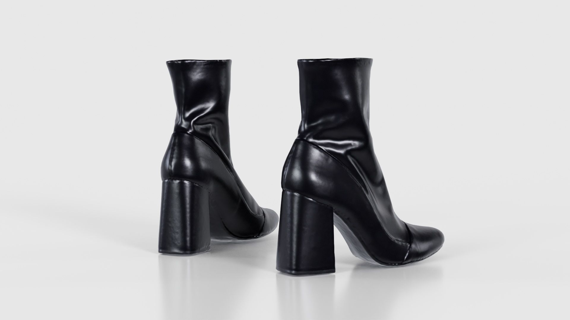 Elegant Fold Boots Low-poly 3D model_21