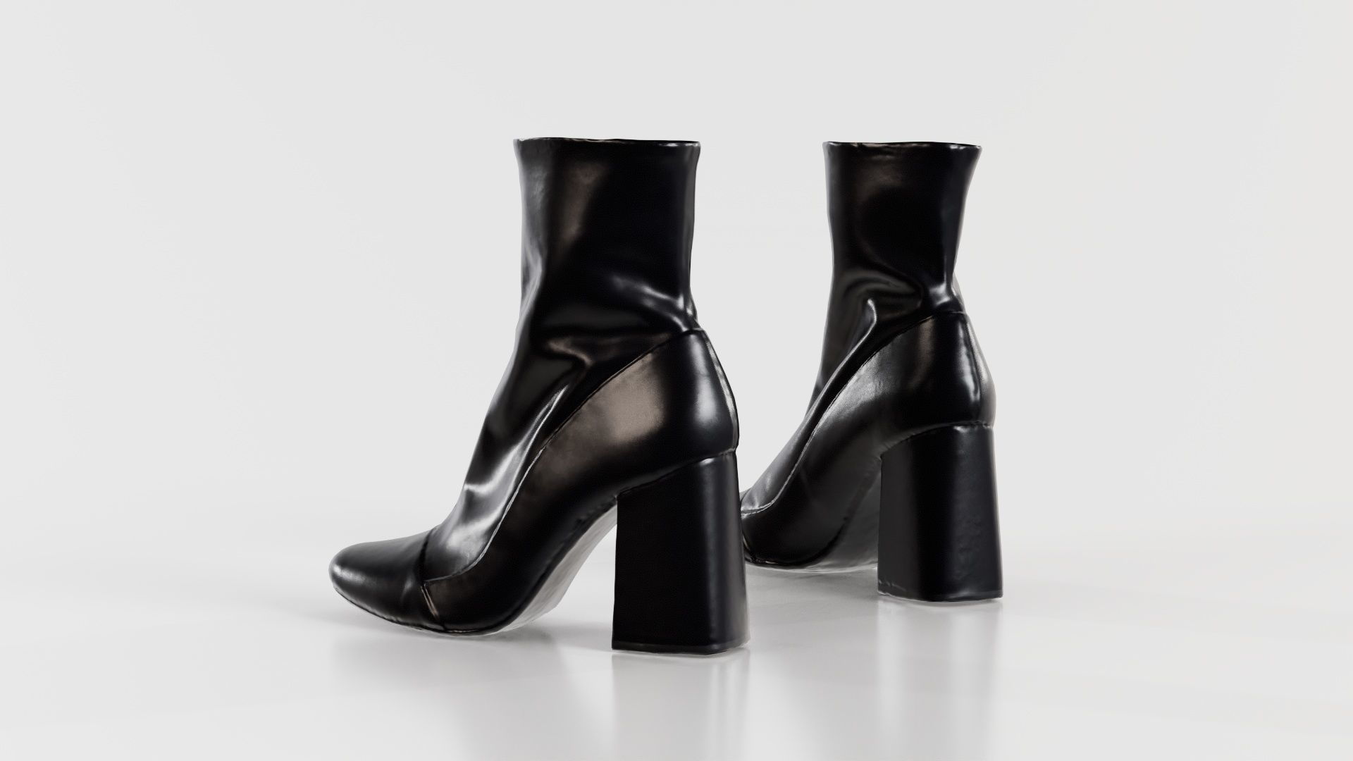 Elegant Fold Boots Low-poly 3D model_8