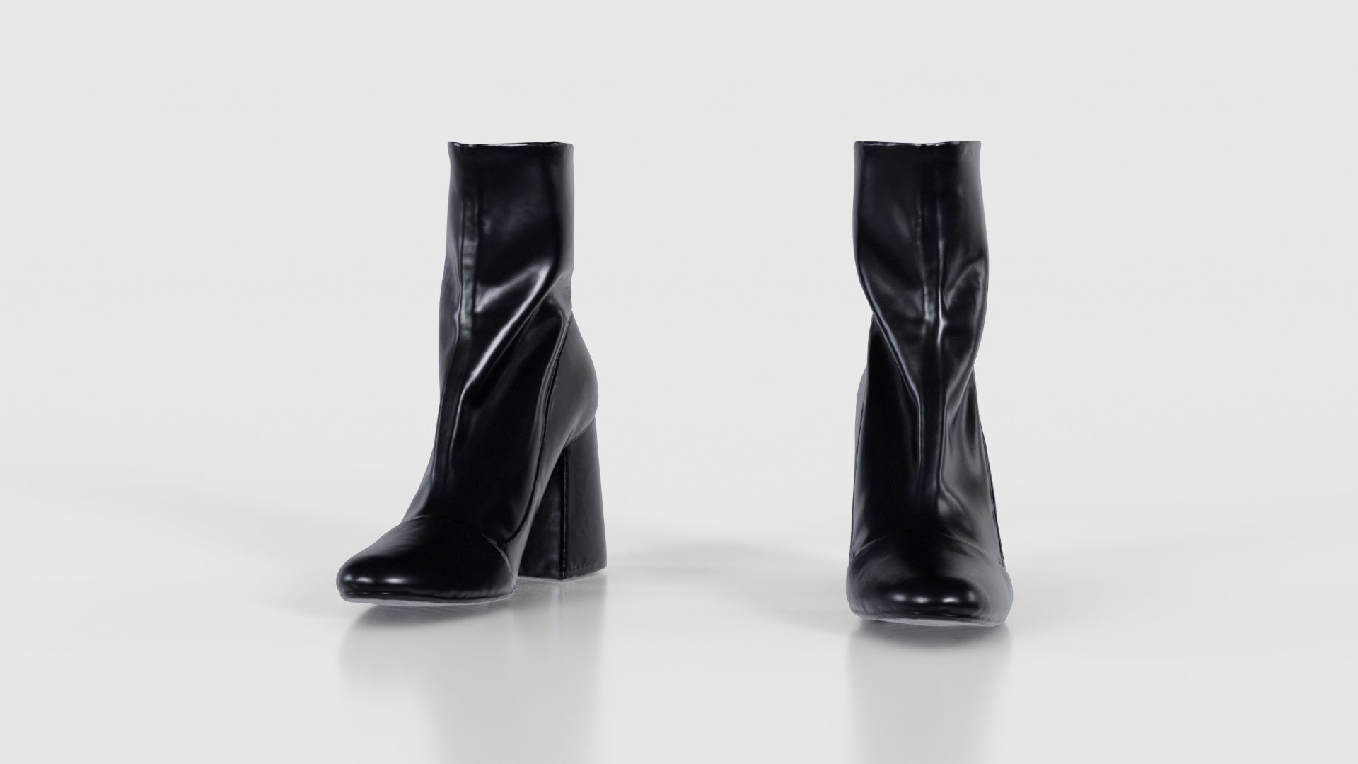 Elegant Fold Boots Low-poly 3D model_16