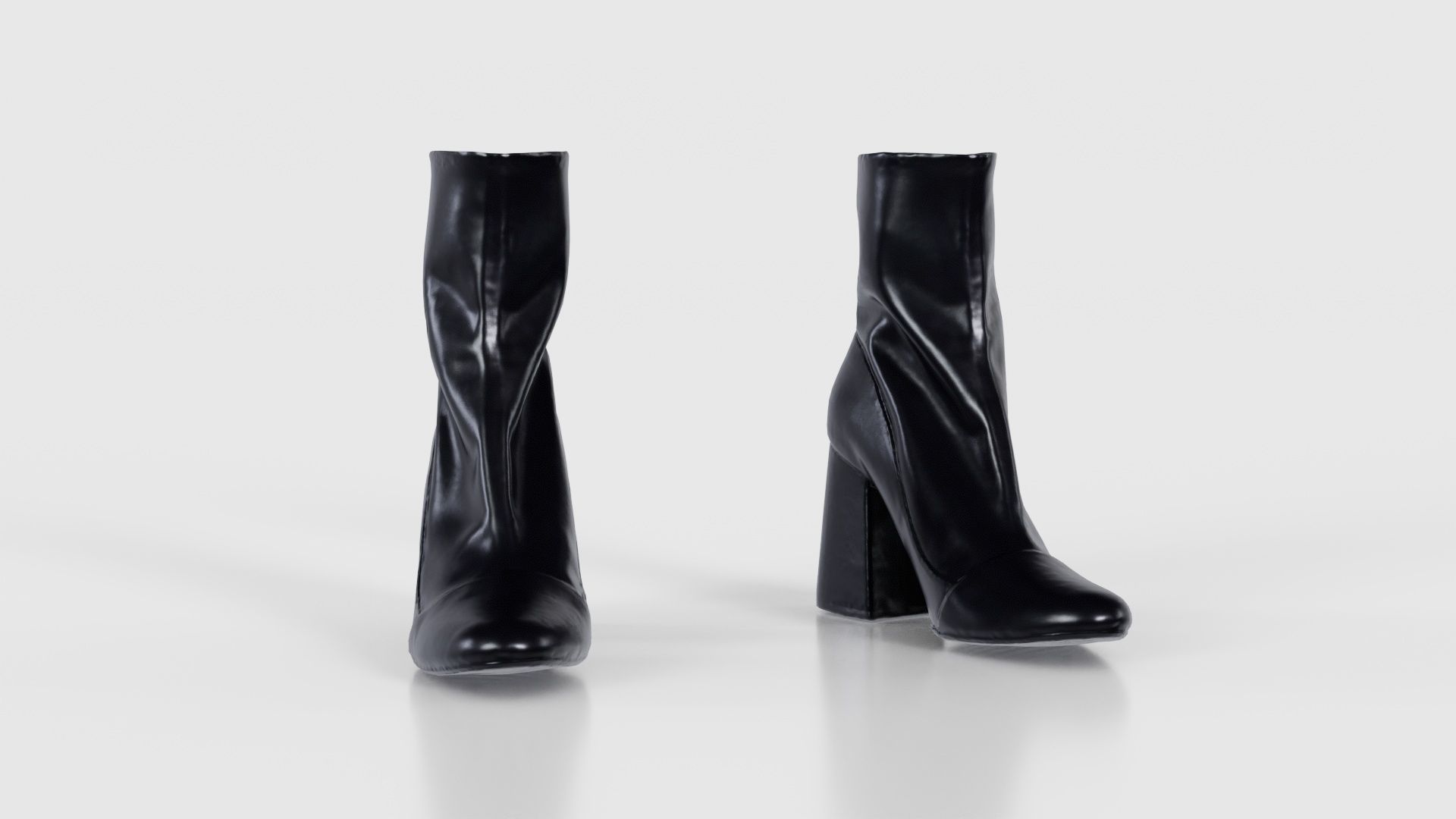 Elegant Fold Boots Low-poly 3D model_17