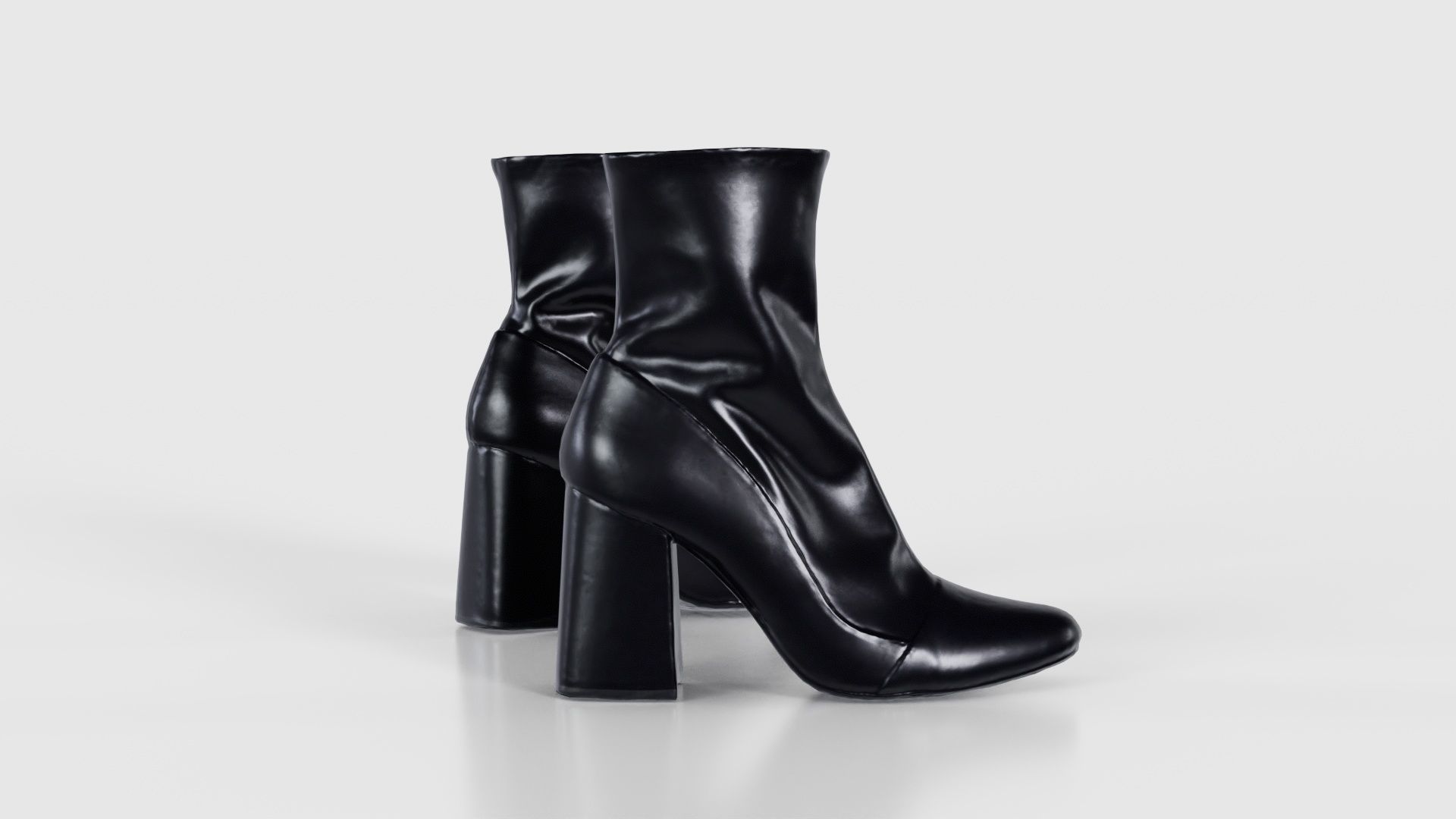 Elegant Fold Boots Low-poly 3D model_20