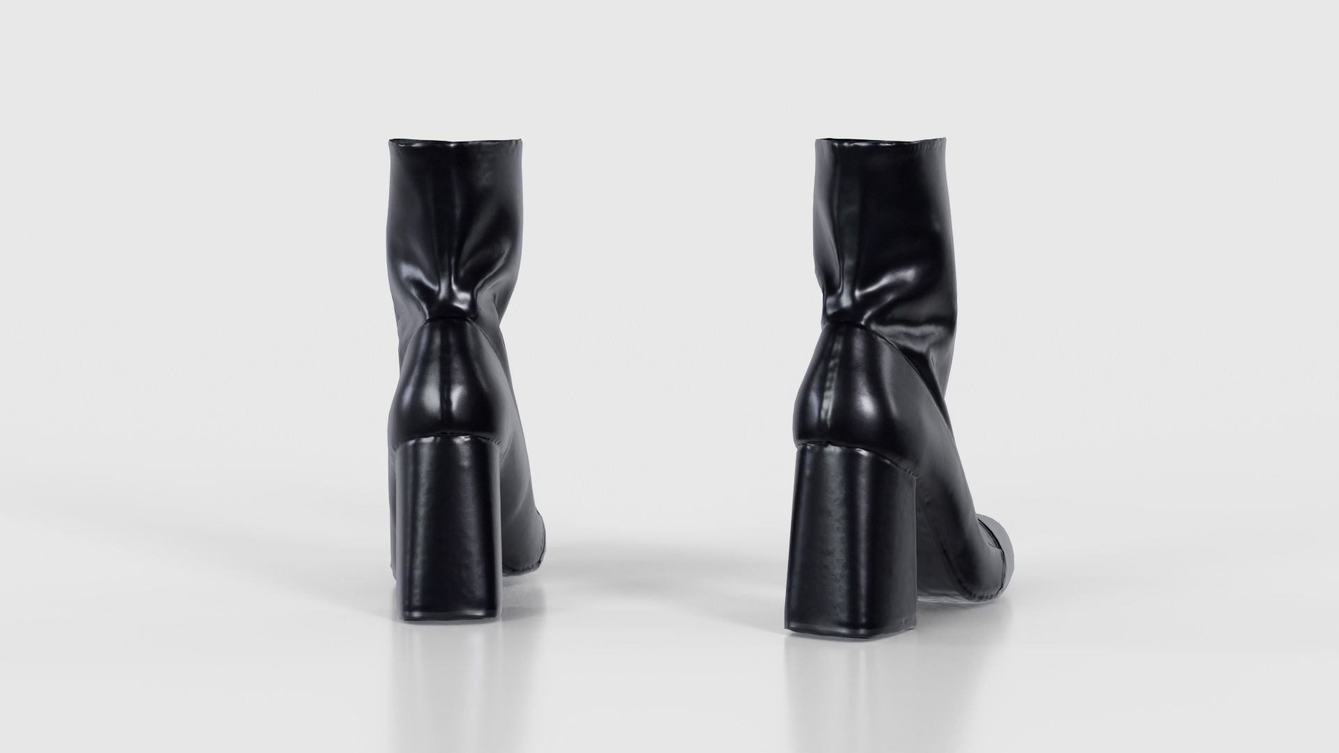 Elegant Fold Boots Low-poly 3D model_22