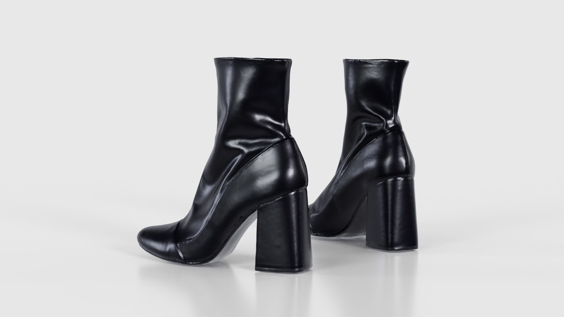 Elegant Fold Boots Low-poly 3D model_24