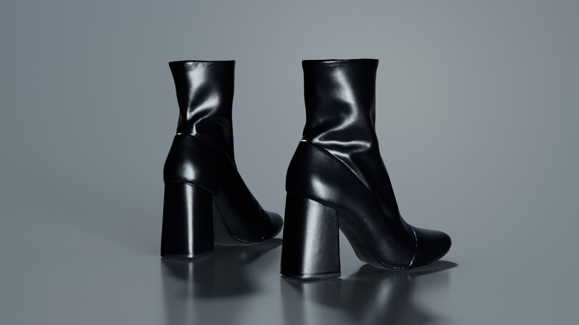 Elegant Fold Boots Low-poly 3D model_5