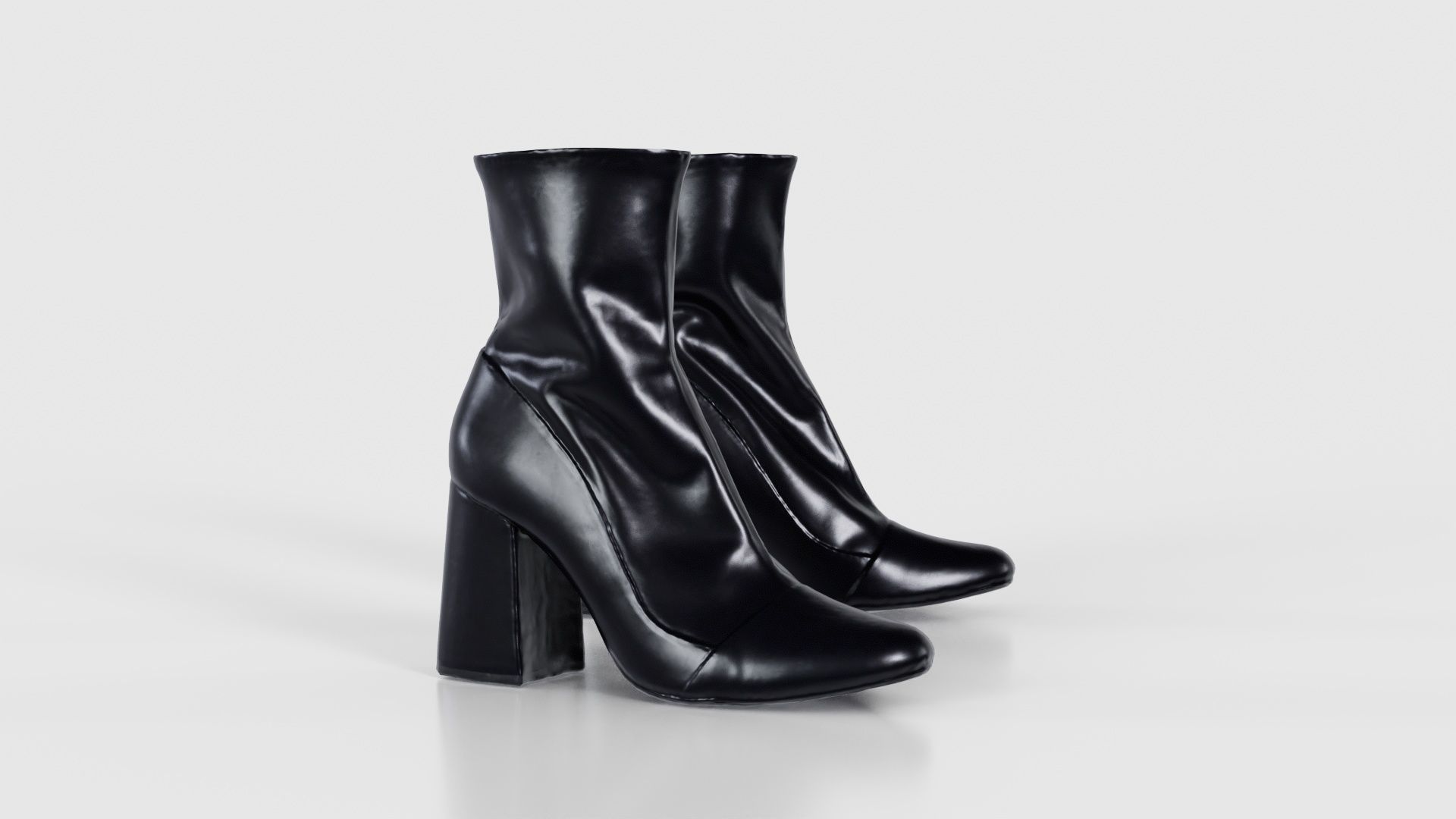 Elegant Fold Boots Low-poly 3D model_19