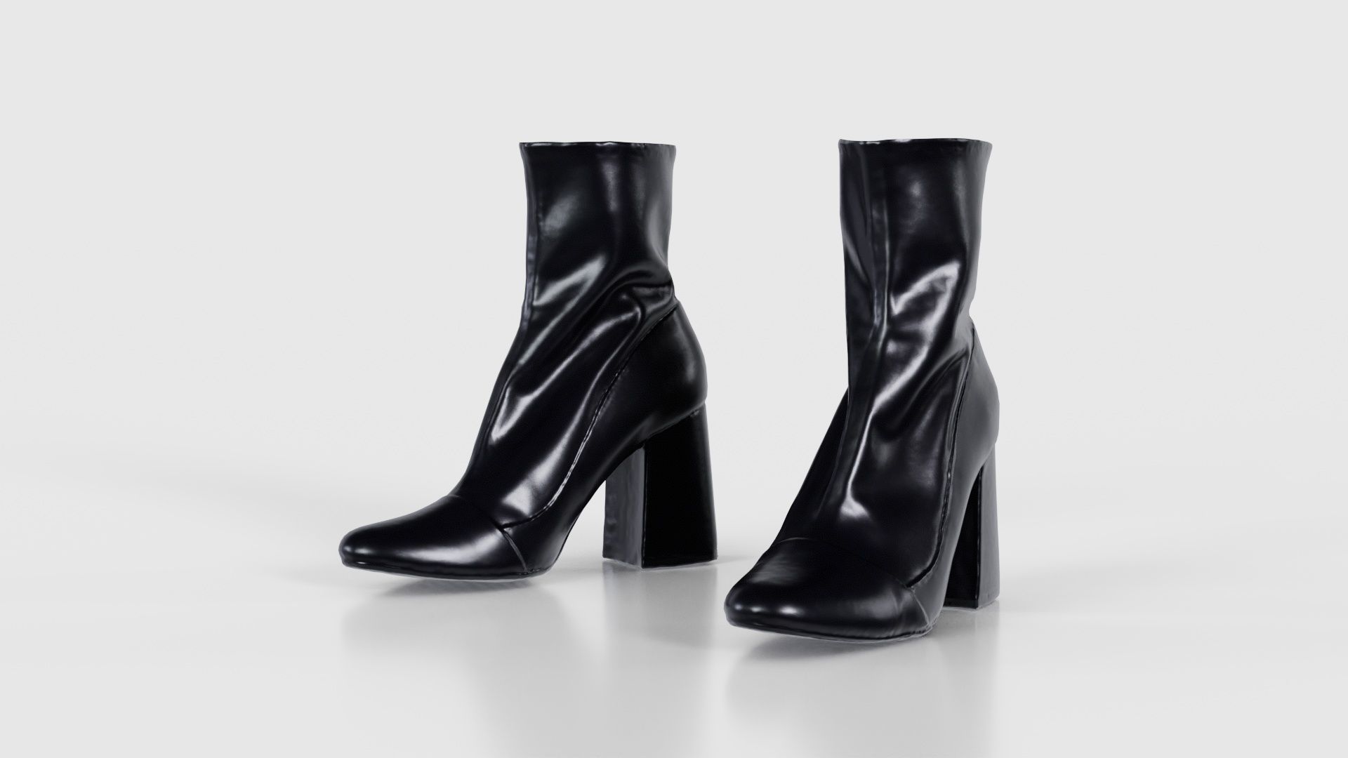 Elegant Fold Boots Low-poly 3D model_15