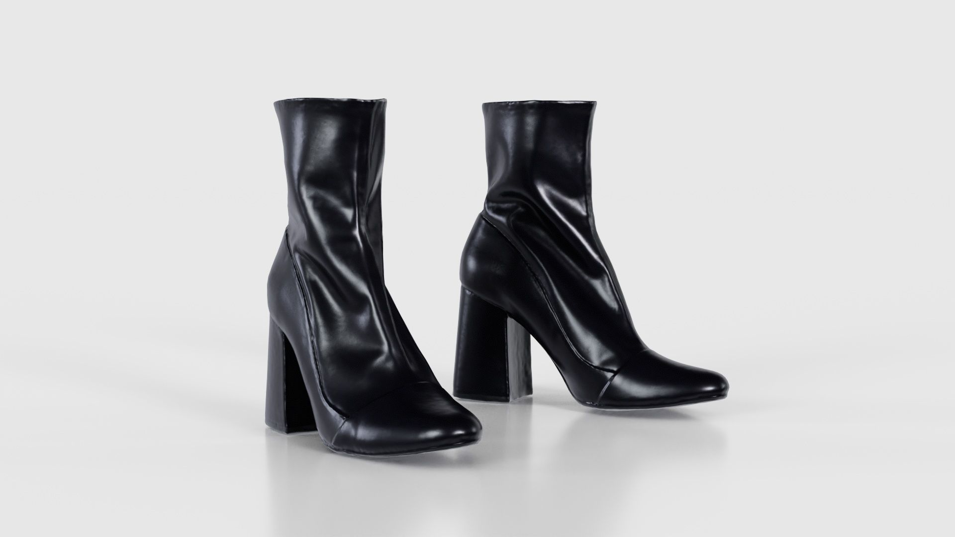 Elegant Fold Boots Low-poly 3D model_18