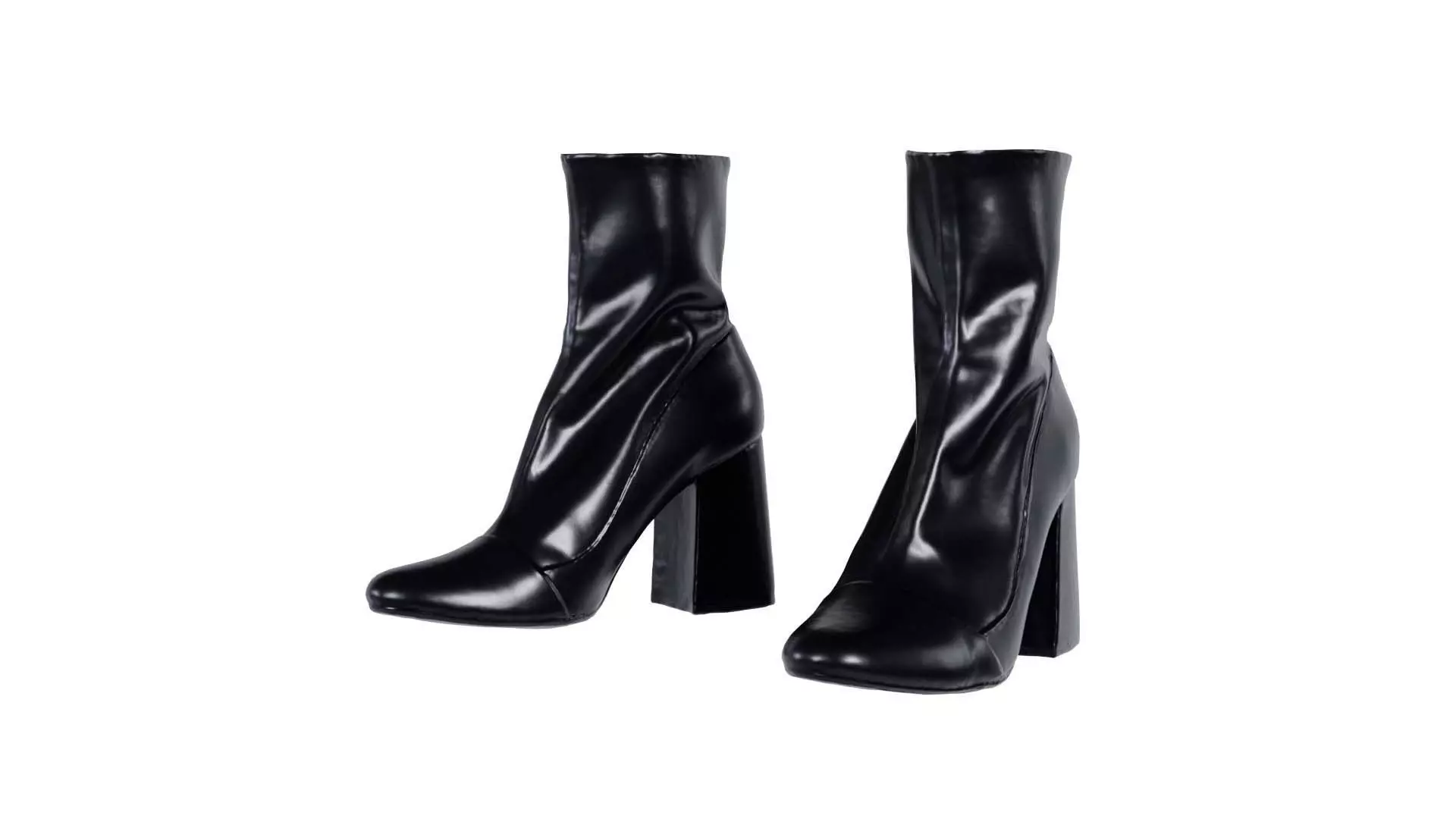 Elegant Fold Boots Low-poly 3D model_0