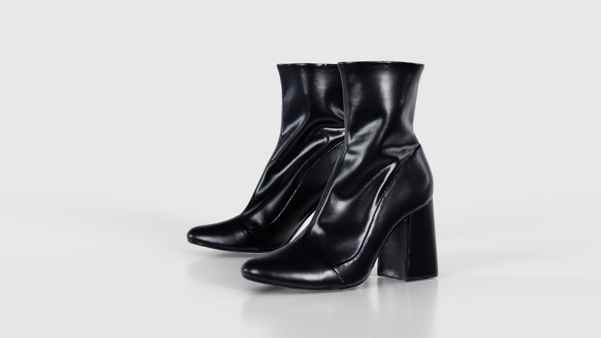 Elegant Fold Boots Low-poly 3D model_26