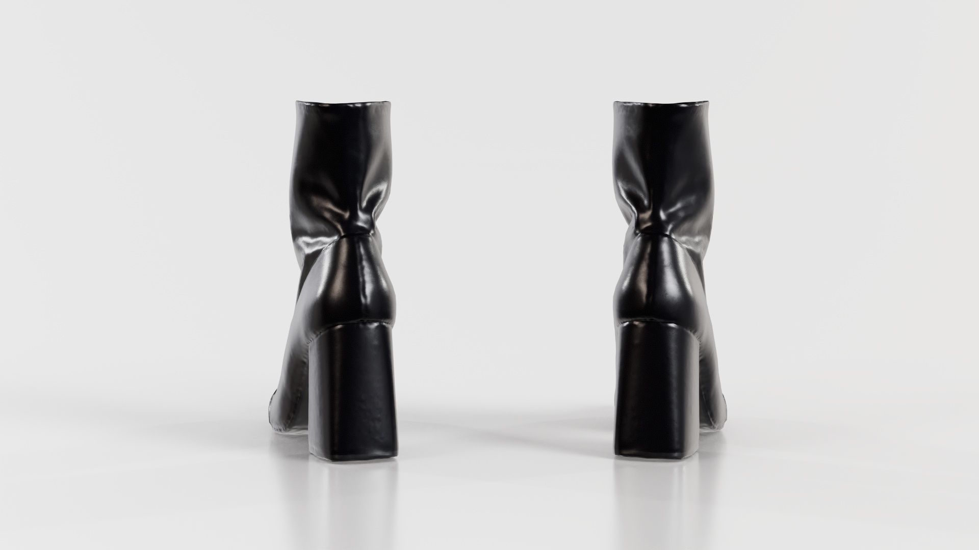 Elegant Fold Boots Low-poly 3D model_3