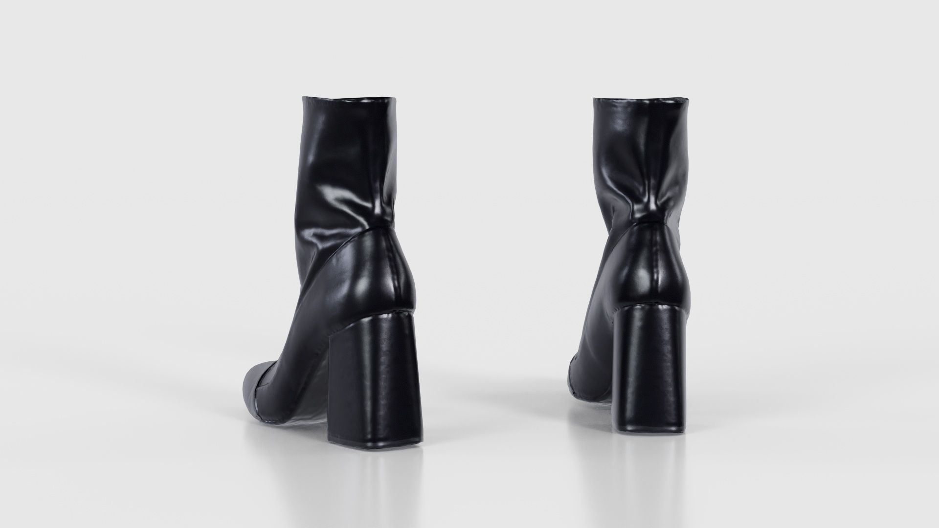 Elegant Fold Boots Low-poly 3D model_23