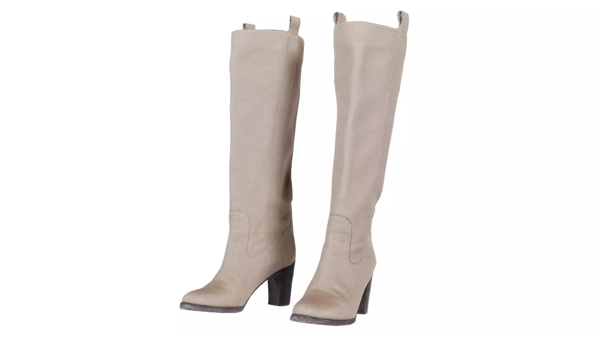 Grey Leather Boots Low-poly 3D model