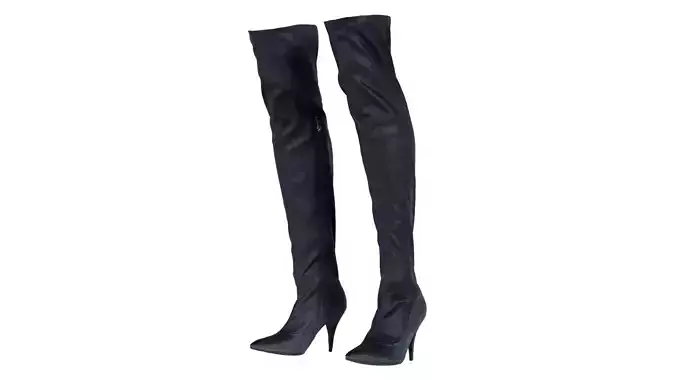 Kneehigh Black Velvet Boots