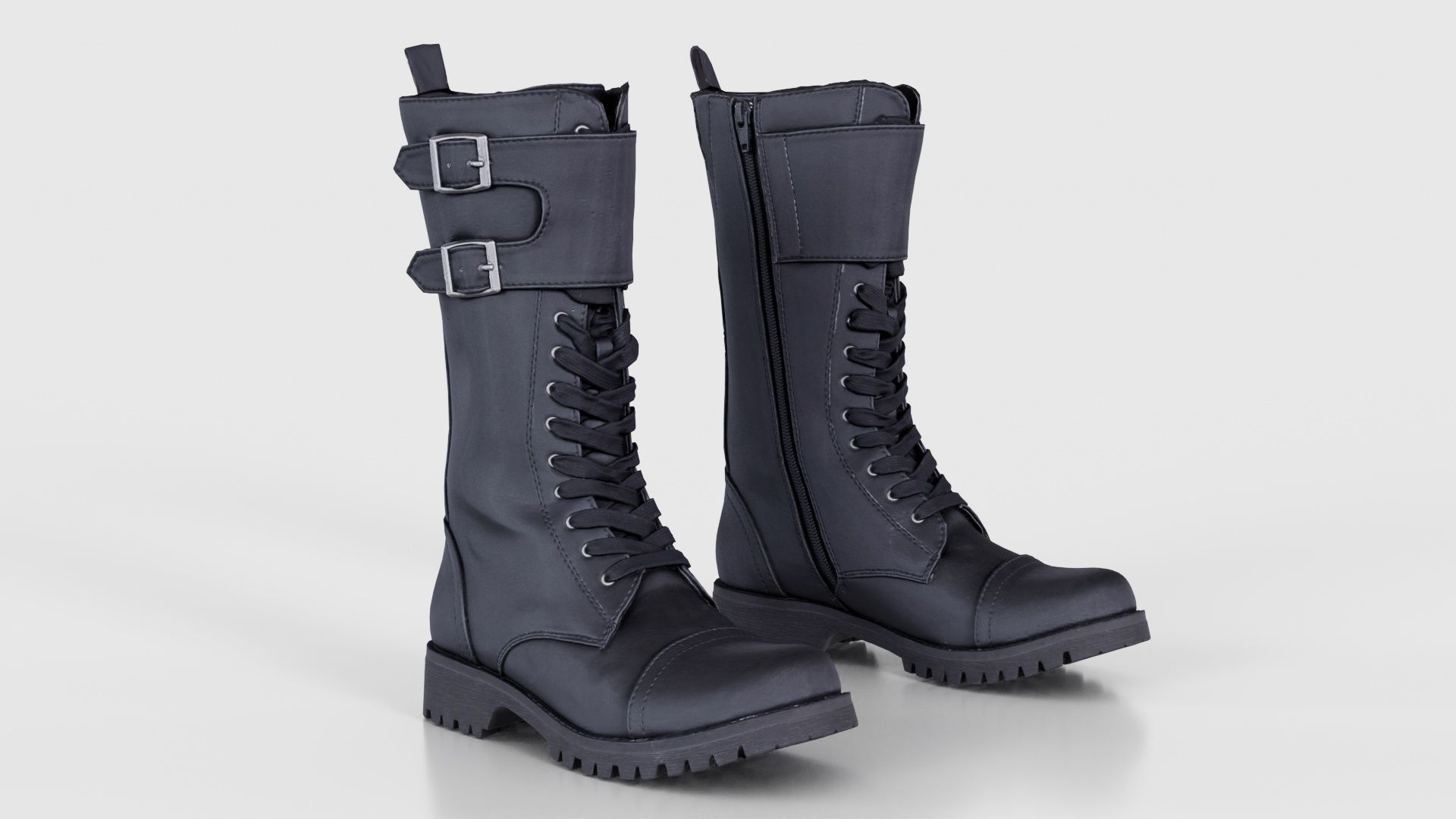 Laces and Buckles Boots Low-poly 3D model_18