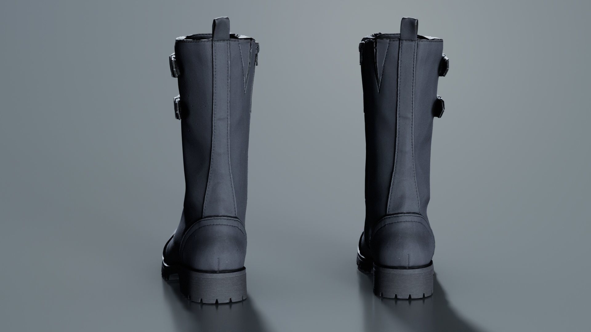 Laces and Buckles Boots Low-poly 3D model_8