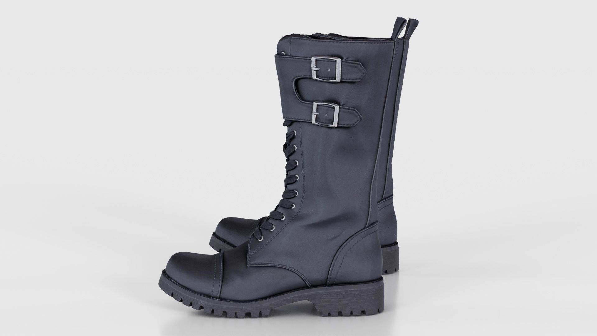 Laces and Buckles Boots Low-poly 3D model_25