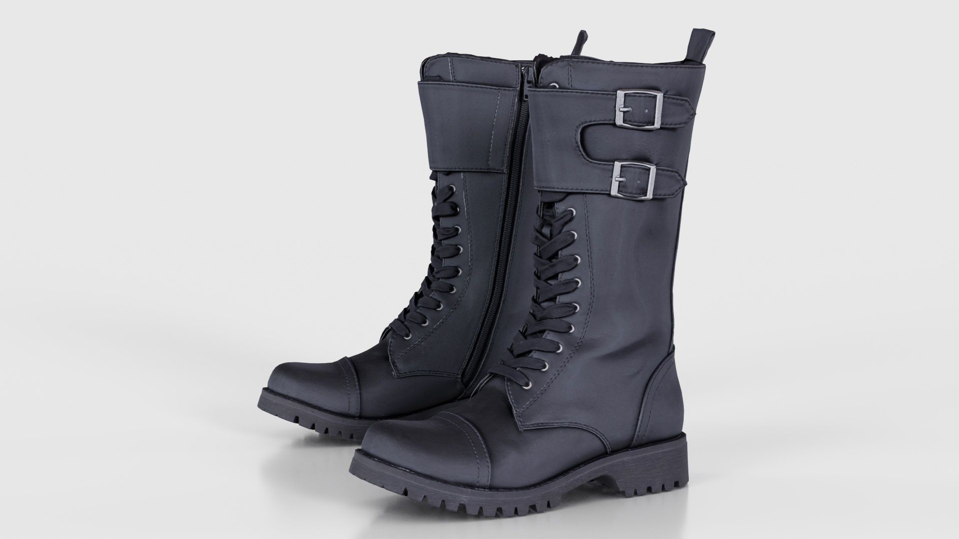 Laces and Buckles Boots Low-poly 3D model_26