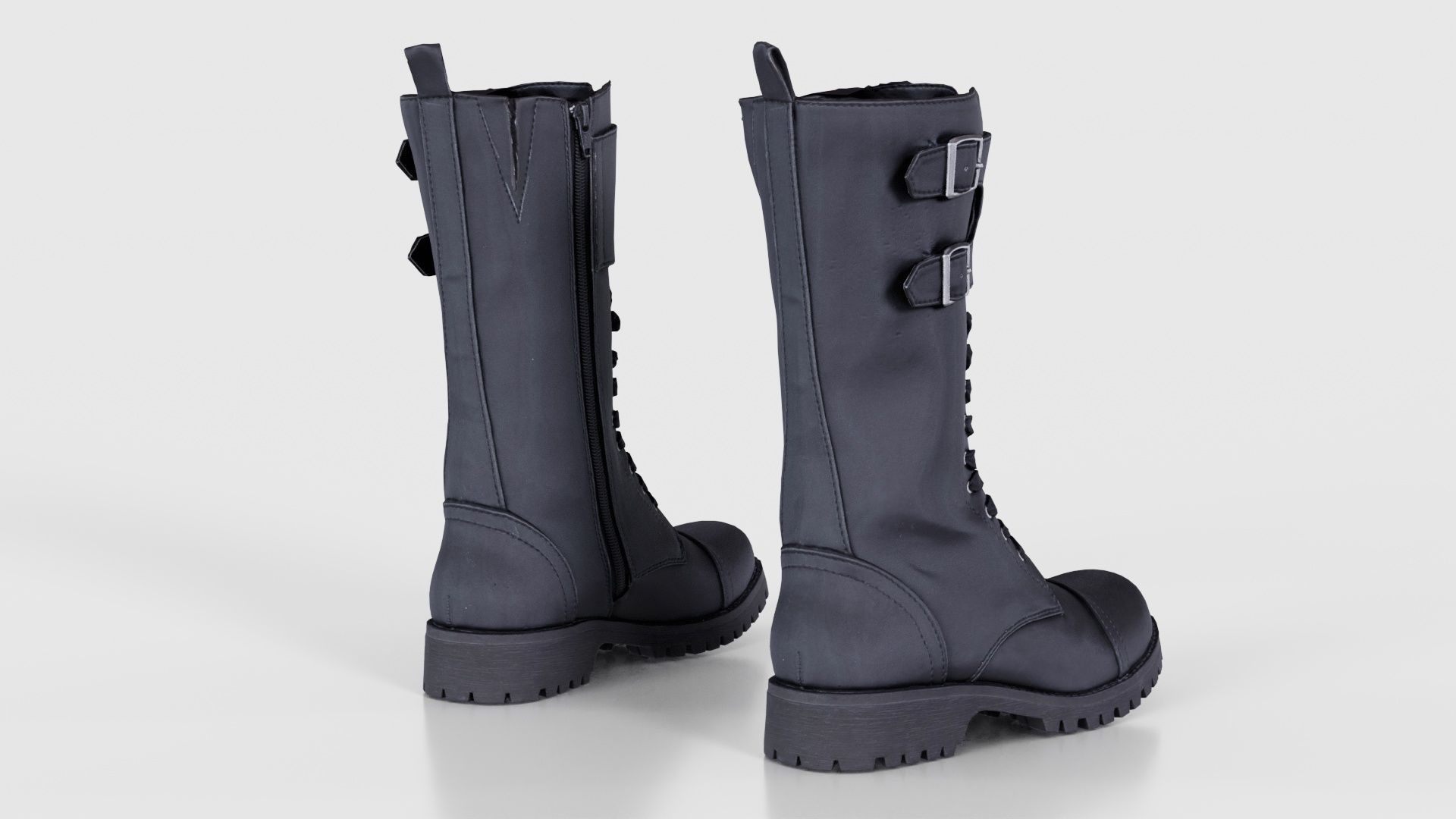 Laces and Buckles Boots Low-poly 3D model_21