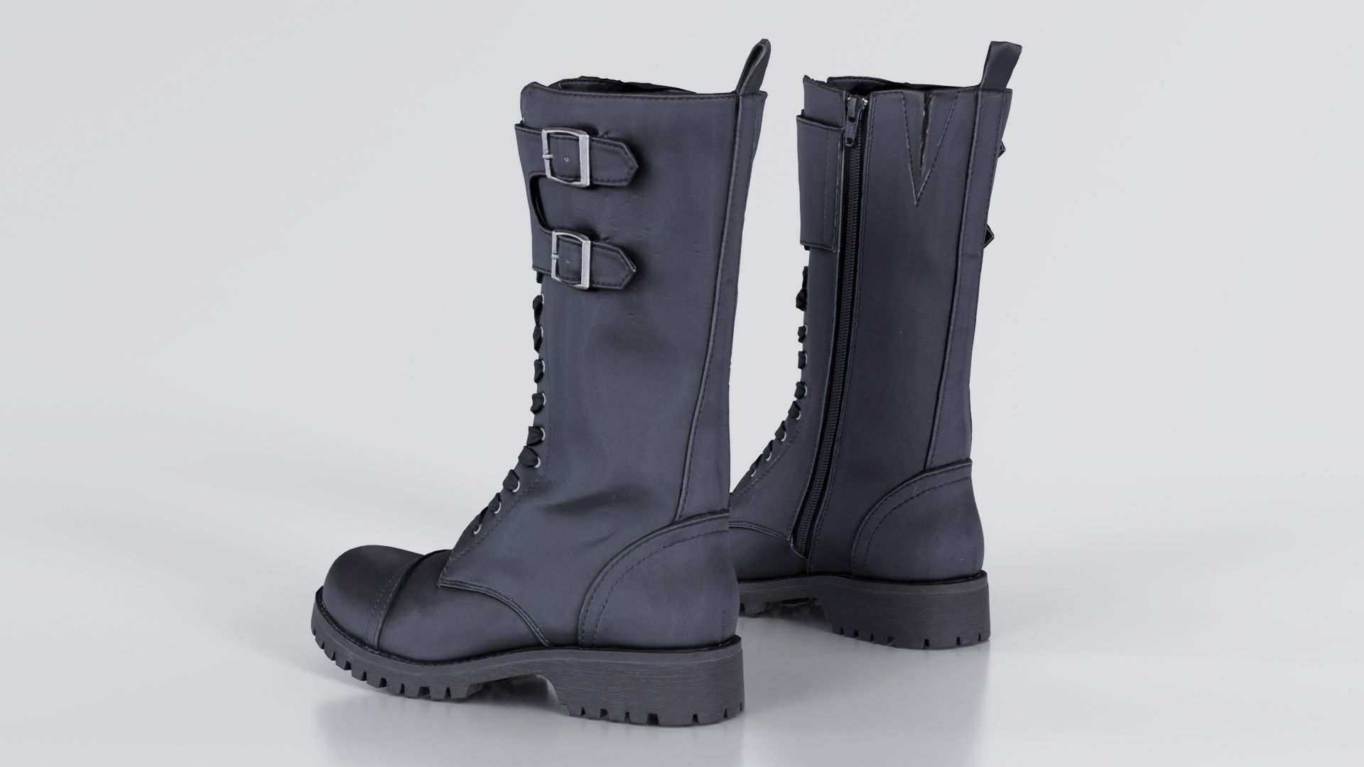 Laces and Buckles Boots Low-poly 3D model_5