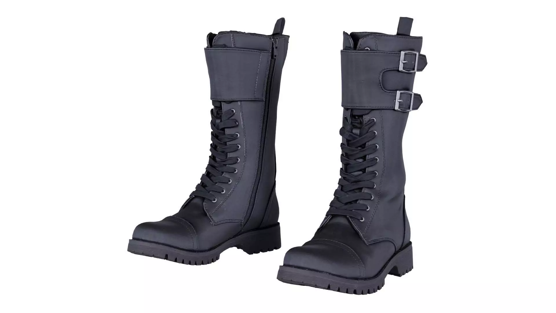 Laces and Buckles Boots Low-poly 3D model_0