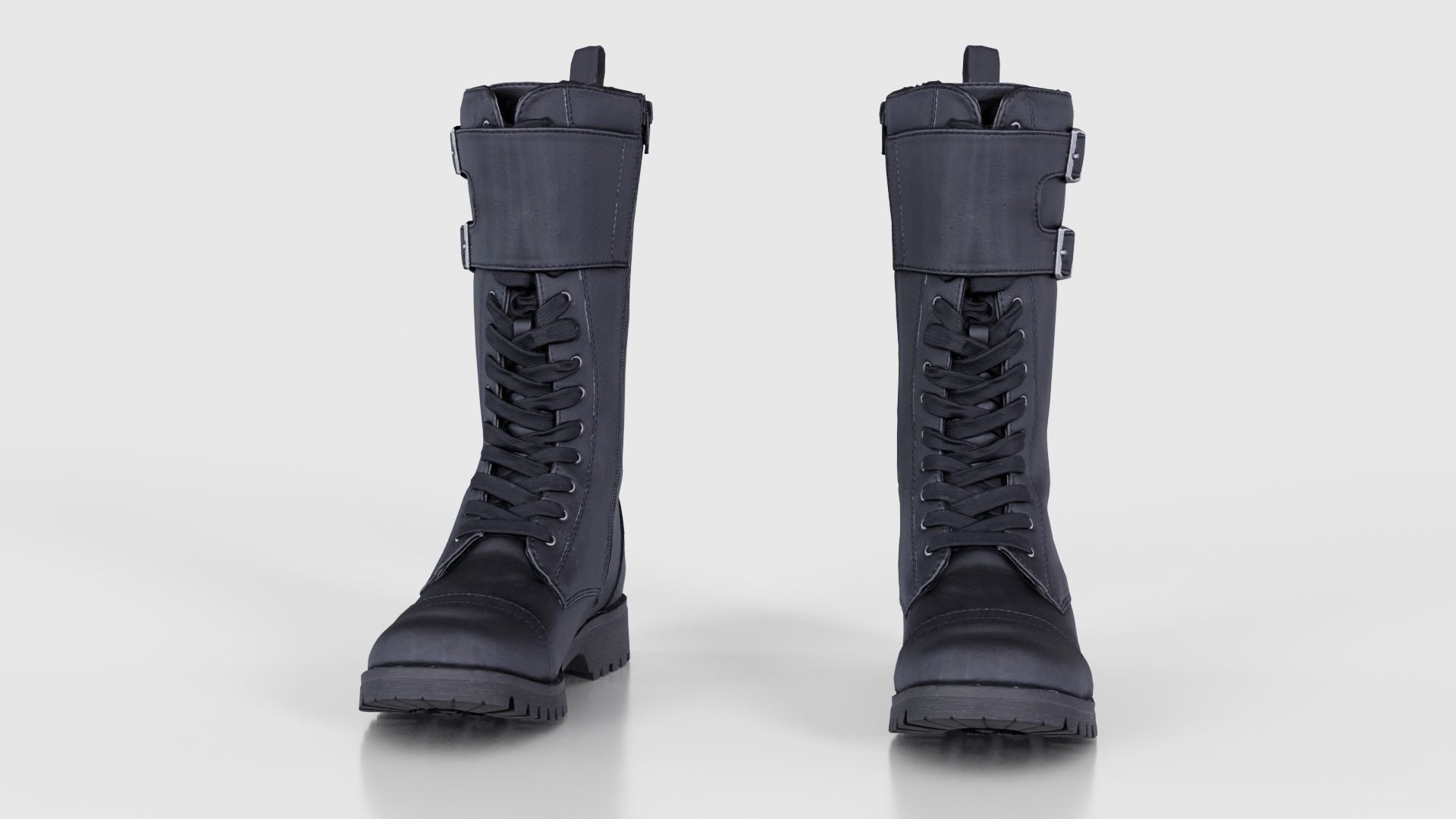 Laces and Buckles Boots Low-poly 3D model_16