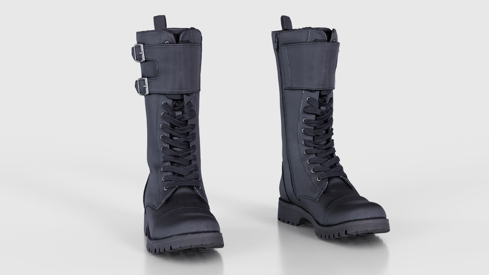 Laces and Buckles Boots Low-poly 3D model_17