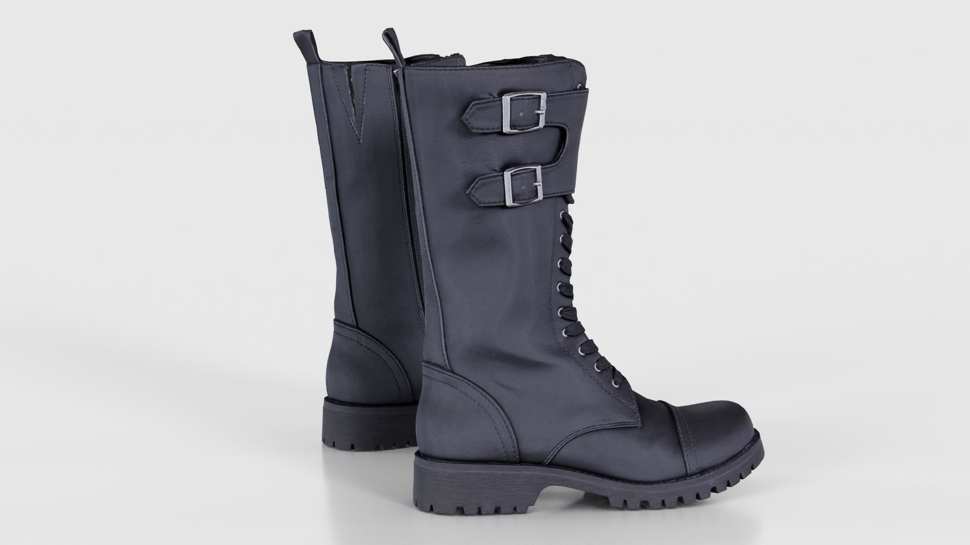 Laces and Buckles Boots Low-poly 3D model_20