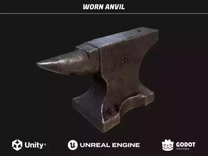Worn Anvil Low-poly 3D model