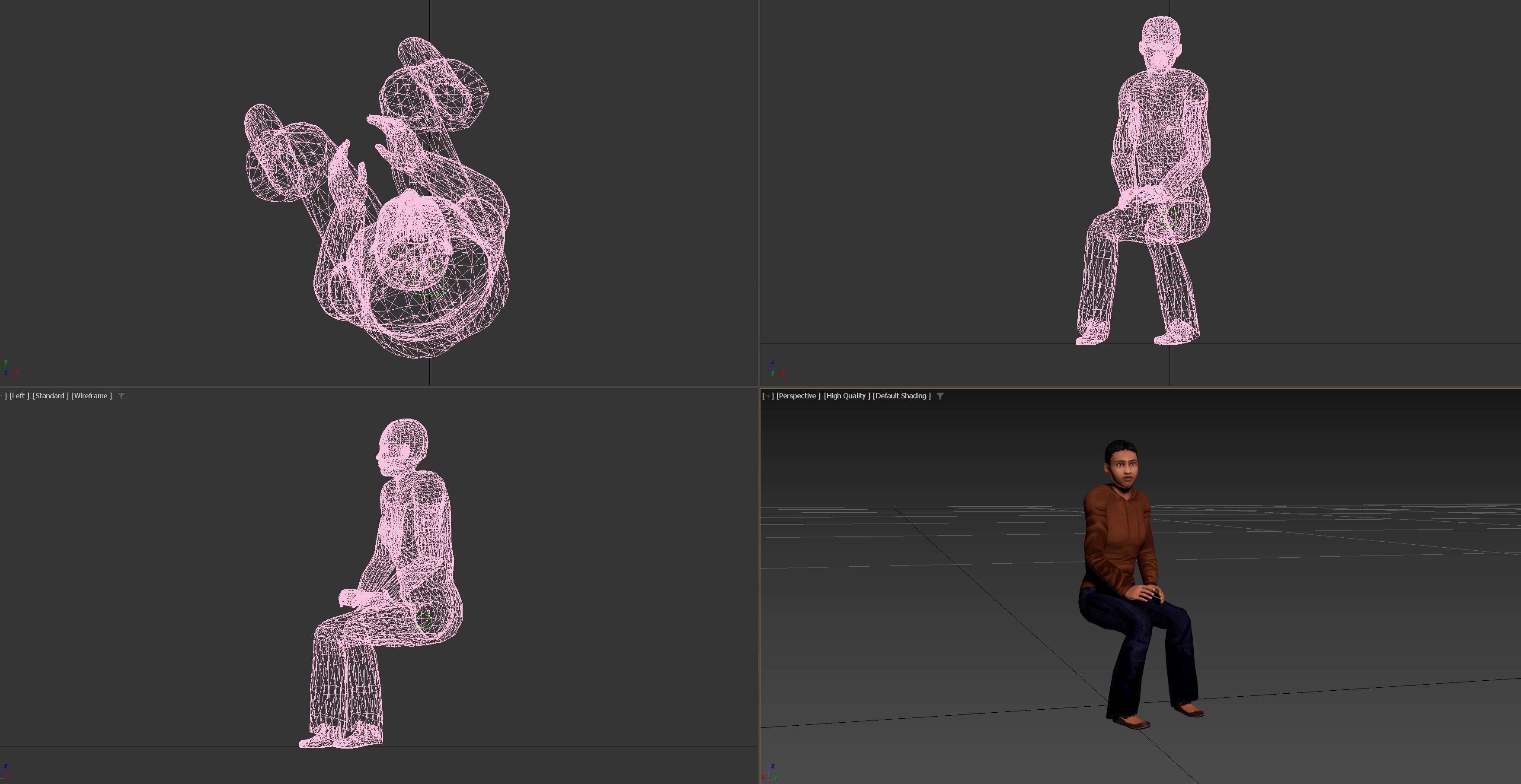 Female Character - Animated Low-poly 3D model_2