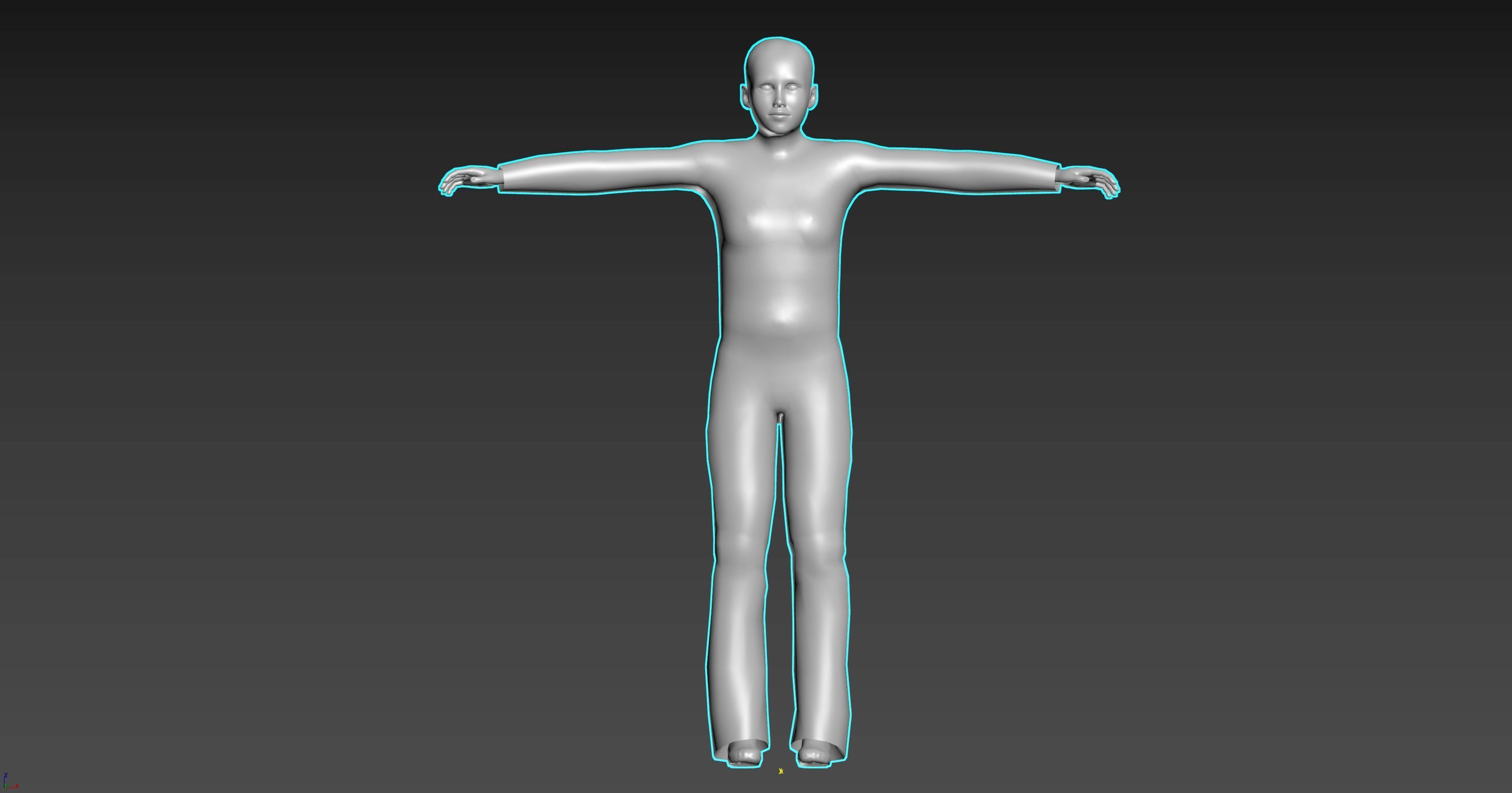 Female Character - Animated Low-poly 3D model_5