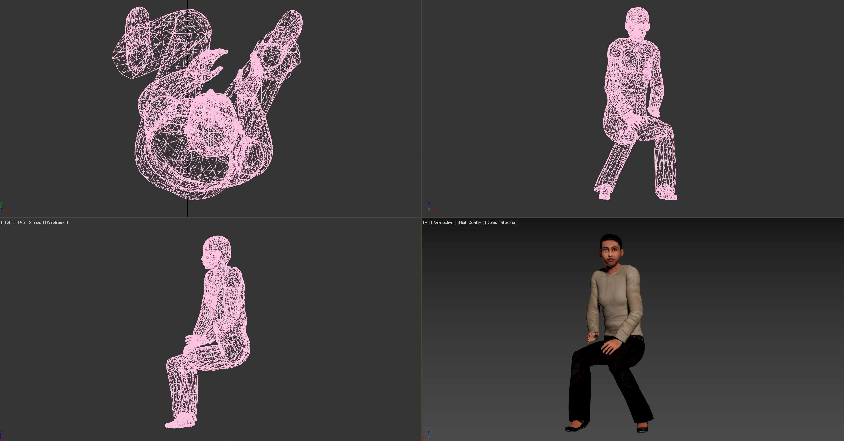 Female Character - Animated Low-poly 3D model_2