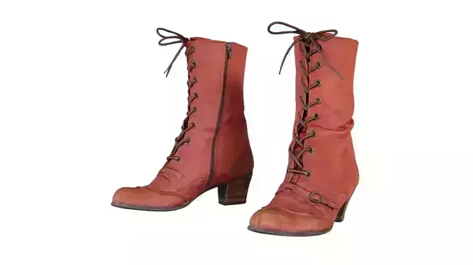 Red Laces Leather Shoe