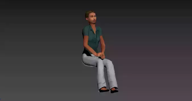 Female Character - Animated Low-poly 3D model