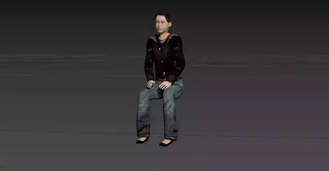 Female Character - Animated Low-poly 3D model