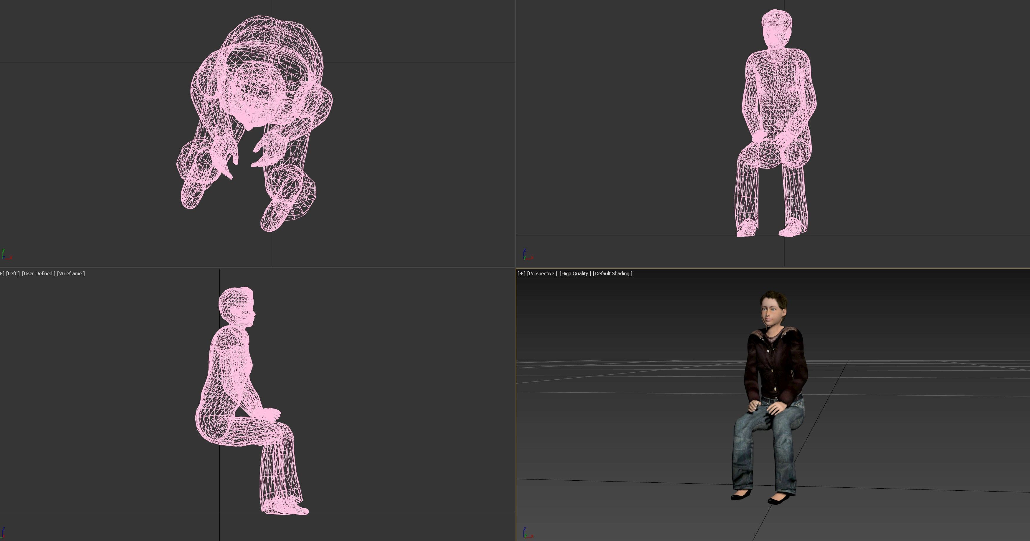 Female Character - Animated Low-poly 3D model_2