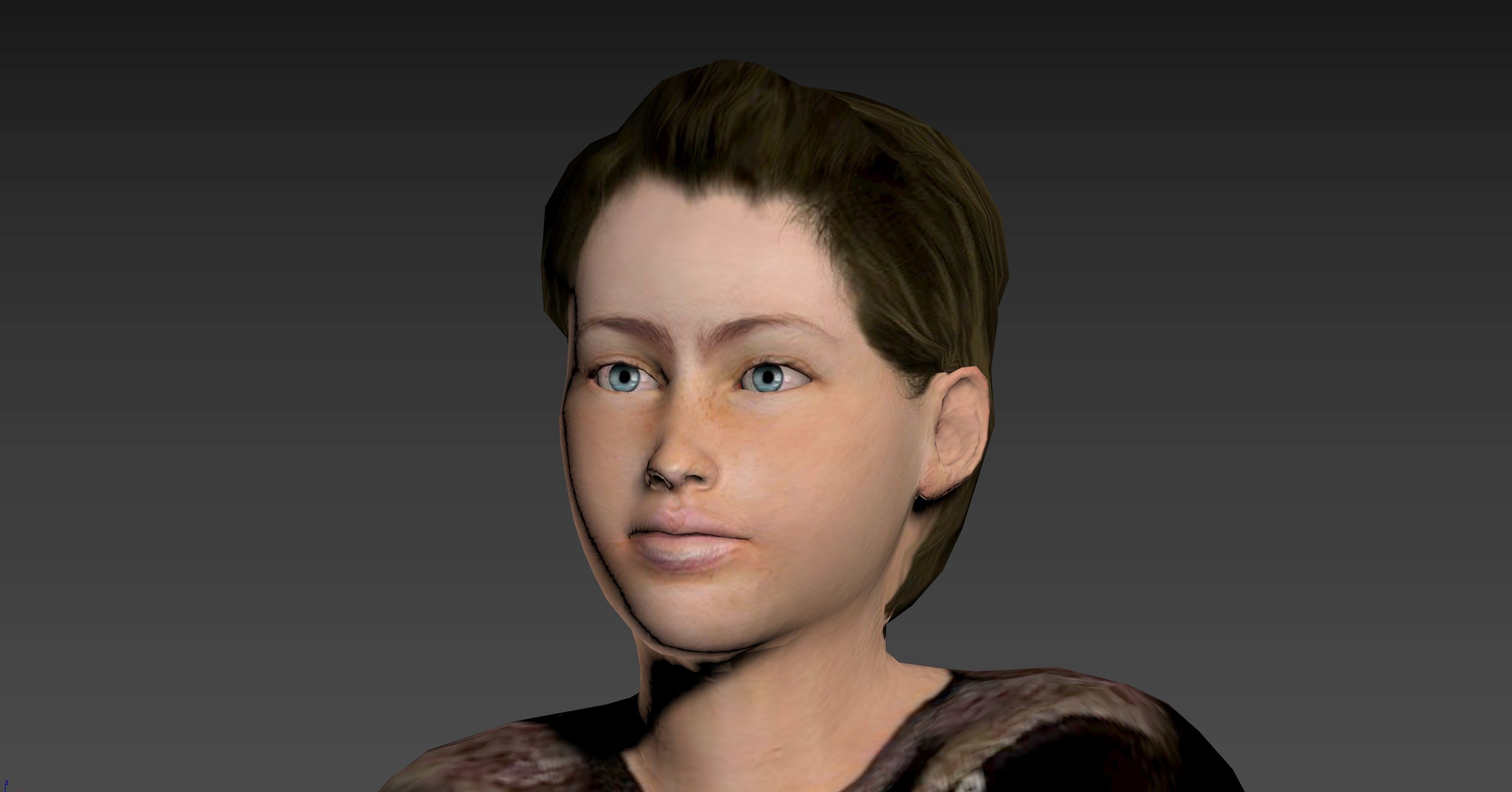 Female Character - Animated Low-poly 3D model_4