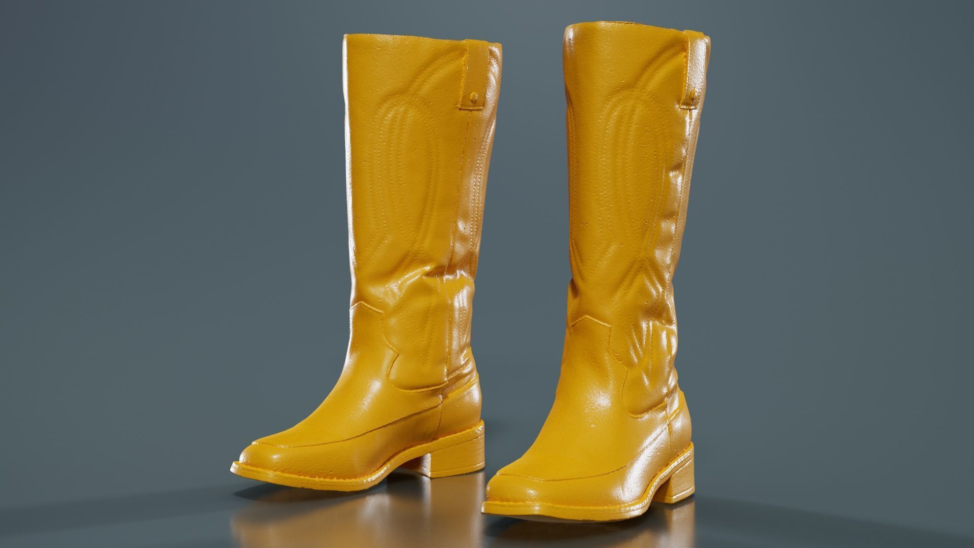 Shiny Detailed Boots Low-poly 3D model_12