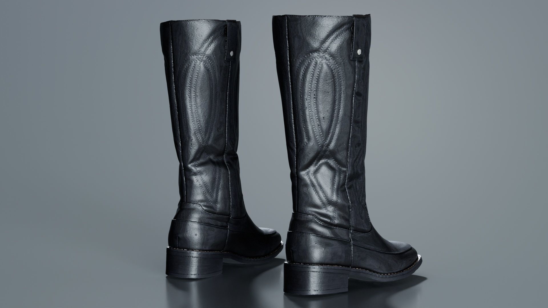 Shiny Detailed Boots Low-poly 3D model_8