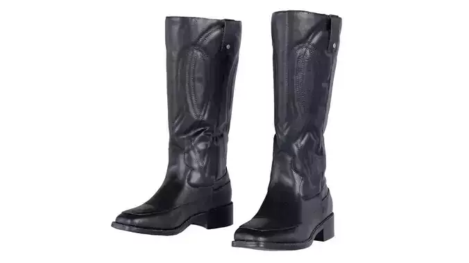 Shiny Detailed Boots Low-poly 3D model